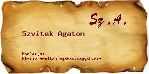 Szvitek Agaton névjegykártya